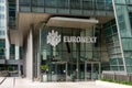 Entrance to the Euronext building in the Paris La Defense business district