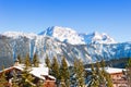 Courchevel ski resort in Alps mountains, France Royalty Free Stock Photo