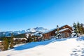 Courchevel ski resort in Alps mountains, France