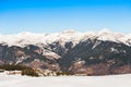 Courchevel ski resort in French Alps.