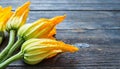 Courgette flowers, copyspace on a side