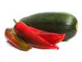 Courgette with red pepper Royalty Free Stock Photo