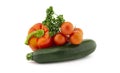 Courgette or zucchini, pepper tomato and parsley Royalty Free Stock Photo
