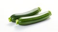 Courgetti or zucchini on a white background generated by AI tool. Royalty Free Stock Photo