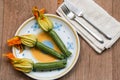 Courgettes with their flower Royalty Free Stock Photo