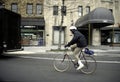 Courier on bicycle on a run in Washington DC