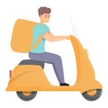 Courier biker icon cartoon vector. Delivery man