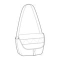 Courier Carryall Messenger Bag silhouette. Fashion accessory technical illustration. Vector satchel front 3-4 view