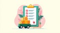 Courier Checklist in Flat Design With Delivery Items and Timestamps for Efficient Logistics Management Royalty Free Stock Photo