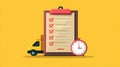 Courier Checklist With Timestamps for Efficient Delivery Planning in a Minimalistic Flat Design Style Royalty Free Stock Photo