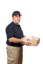 Courier delivering a package Royalty Free Stock Photo