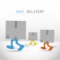 Courier delivery men boxes Royalty Free Stock Photo
