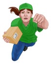 Courier Delivery Superhero Delivering Package Box Royalty Free Stock Photo