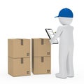 Courier figure package Royalty Free Stock Photo