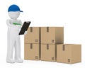 Courier figure package Royalty Free Stock Photo