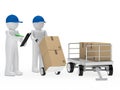 Courier figure trolley Royalty Free Stock Photo