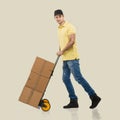 Courier - a handcart packages