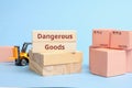 Courier Industry Term dangerous goods. Cargo requiring special packaging and transportation rules Royalty Free Stock Photo