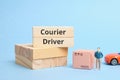 Courier Industry Term Courier Driver. delivery of goods by car