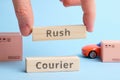 Courier Industry Term Rush Courier. Fast and instant delivery in a short time