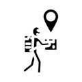 courier map location glyph icon vector illustration