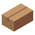 Courier parcel box icon, isometric style