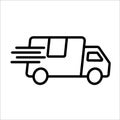 Courier post express delivery service. Car silhouette