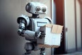 courier robot delivering important documents to clients