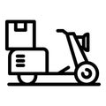 Courier scooter delivery icon, outline style Royalty Free Stock Photo