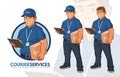 Courier Services Mascot Design and illustration Royalty Free Stock Photo