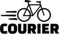 Courier word with bike icon