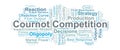 Cournot Competition Word Cloud. Core Concepts in Quantity-Based Oligopoly Theory Royalty Free Stock Photo