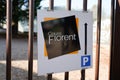 Cours Florent logo brand and sign text on portal entrance Acting in English drama