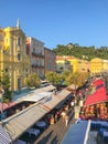 Cours Saleya town square and market, Nice, France Royalty Free Stock Photo