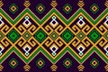 Ethnic Pattern Thailand Seamless Vector Tribal Floral Background Traditional Black Textile