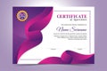 Elegant Purple Certificate template with abstract gradient shape design