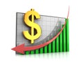 Course dollar decline Royalty Free Stock Photo