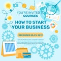 Course Invitation how to Start your Business Royalty Free Stock Photo