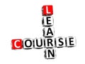 Course Learn. White and Red 3D Crossword Puzzle Royalty Free Stock Photo