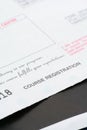 Course registration receipt Royalty Free Stock Photo