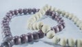 Photos of black and white prayer beads