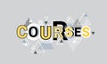 Courses Creative Word Over Abstract Geometric Shapes Background Web Banner Royalty Free Stock Photo