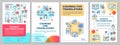 Courses for translators brochure template layout. Interpretation. Flyer, booklet, leaflet print design with linear