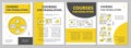 Courses for translators brochure template layout. Interpretation. Flyer, booklet, leaflet print design with linear