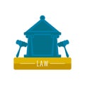 Court building icon with a pair of gavels