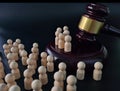 Court and civil law crowd of people and judge gavel Royalty Free Stock Photo