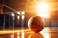 Court competition Basketball game with ball, hoop, and team score Royalty Free Stock Photo