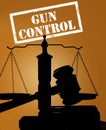 Gavel and gun control Royalty Free Stock Photo