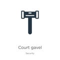 Court gavel icon vector. Trendy flat court gavel icon from security collection isolated on white background. Vector illustration Royalty Free Stock Photo