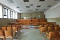 Court hall room justice chairs judgement background Royalty Free Stock Photo